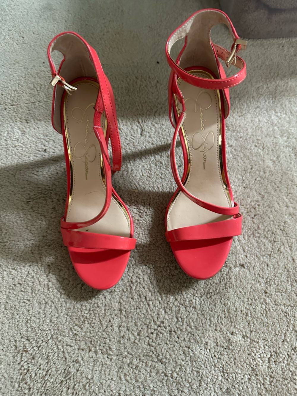 Jessica Simpson Red Patent Strappy High Heel Sandals